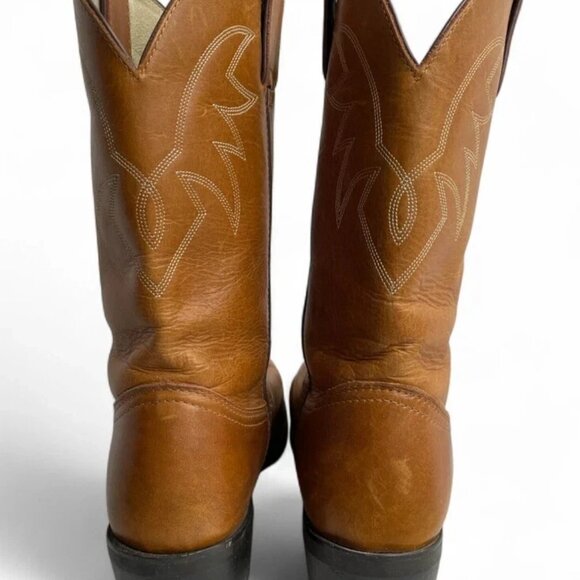 Durango Carmel Brown Leather Biker Western Cowboy Biker Boots Men's 9.5 D - Picture 7 of 14